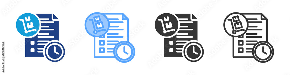 Aufkleber purchasing plan icon set multiple style collection
