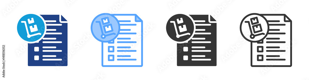 Aufkleber Purchase Order icon set multiple style collection