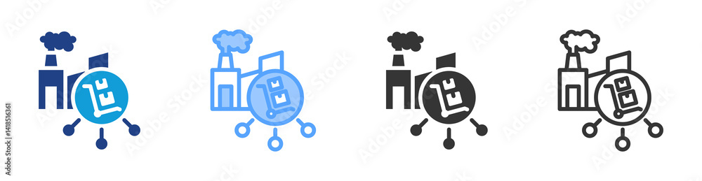 Poster supplier icon set multiple style collection