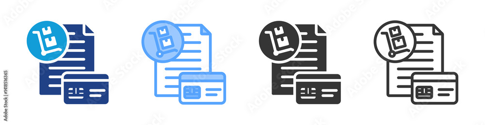 Poster Purchasing Card icon set multiple style collection