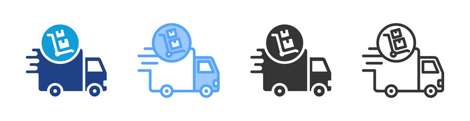 Delivery icon set multiple style collection