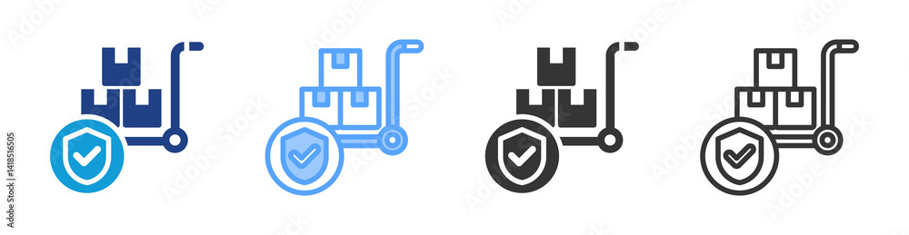 Poster warranty icon set multiple style collection