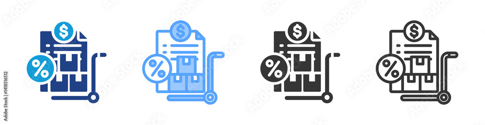 Poster purchase discount icon set multiple style collection