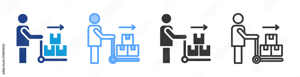Poster seller icon set multiple style collection