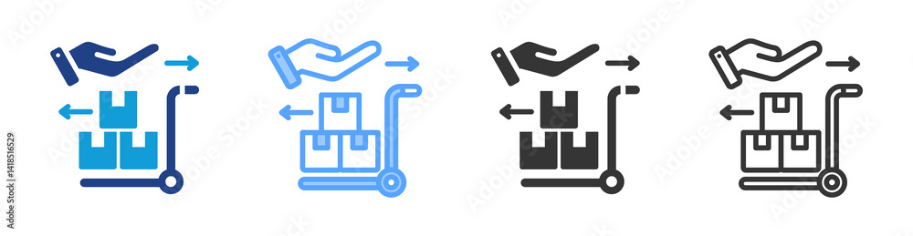 Poster purchaser icon set multiple style collection