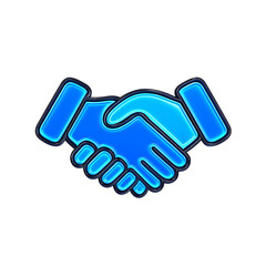Obraz premium blue handshake emoji