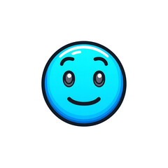 Fototapeta premium blue thinking face emoji expression