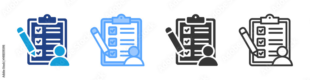 Poster Survey icon set multiple style collection