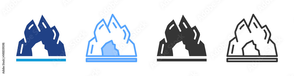 Poster Cave Survey icon set multiple style collection