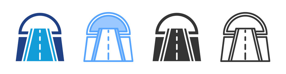 Tunnels icon set multiple style collection