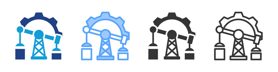 Oil Industry icon set multiple style collection