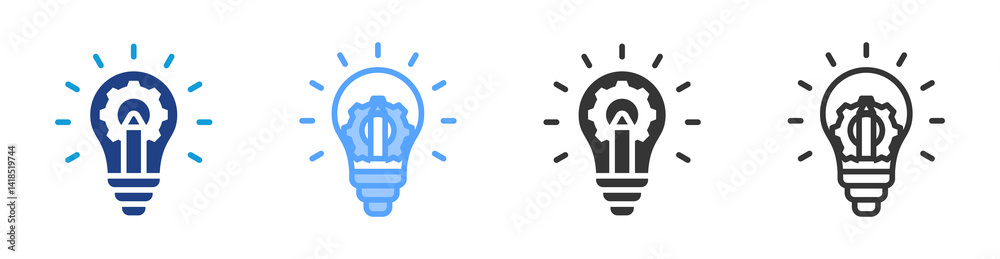 Aufkleber idea icon set multiple style collection