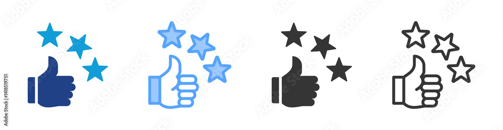 Poster appreciation icon set multiple style collection
