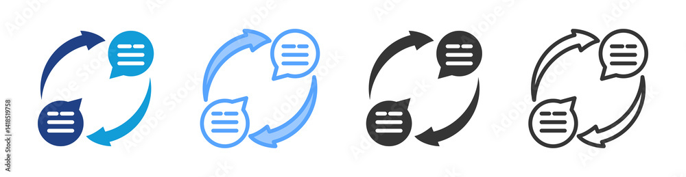 Poster Responses icon set multiple style collection
