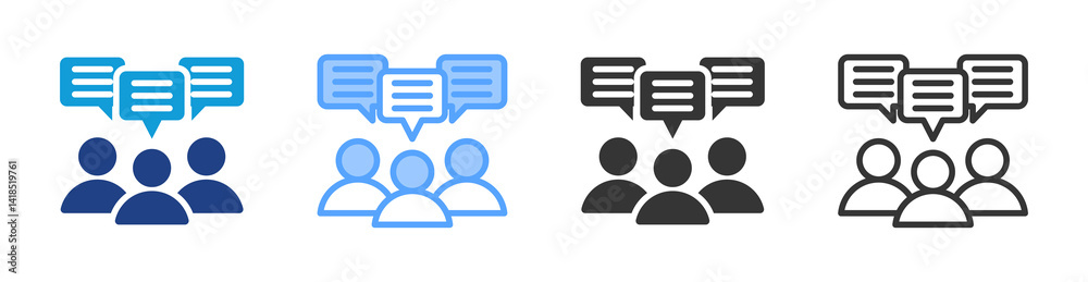 Poster User Opinion icon set multiple style collection