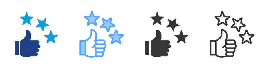 Appreciation icon set multiple style collection