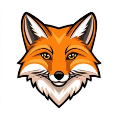 Obraz premium Illustration of a fox's face with large yellow eyes and a black snout