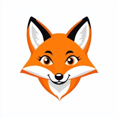 Obraz premium Illustration of a friendly fox with large white eyes and a black nose