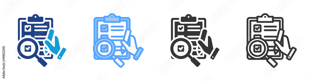 Aufkleber Survey Methadology icon set multiple style collection
