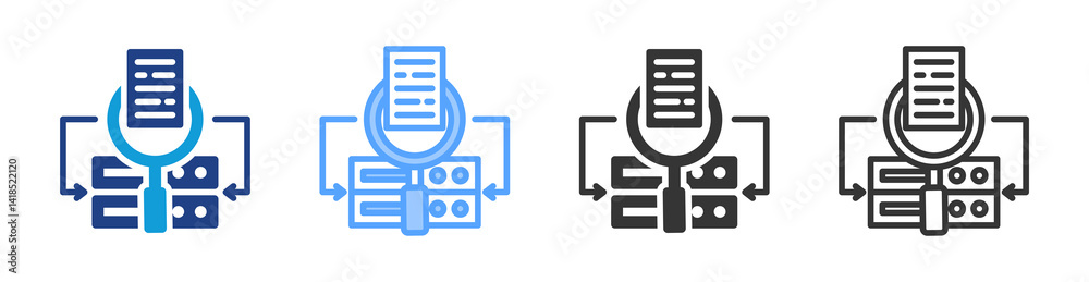Poster Survey Data Collection icon set multiple style collection