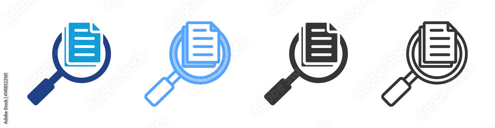 Poster researchers icon set multiple style collection