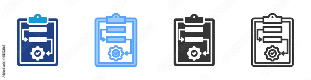 Poster Procedures icon set multiple style collection