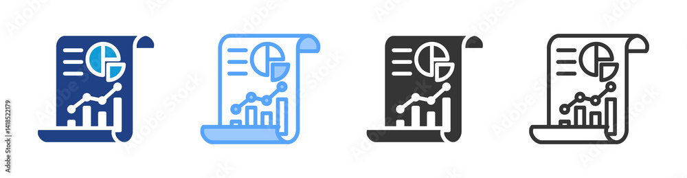 Poster Statistical Inferences icon set multiple style collection