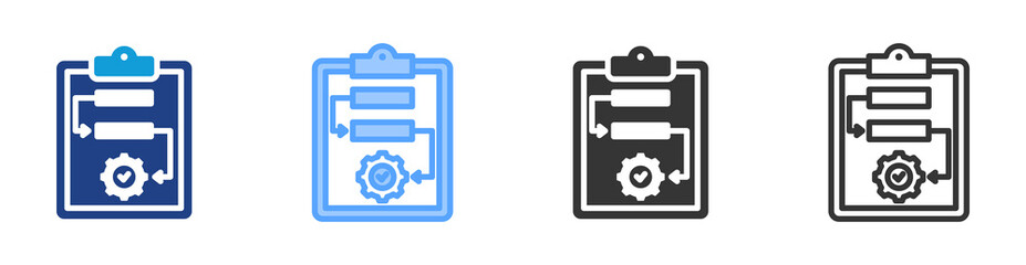 Procedures icon set multiple style collection