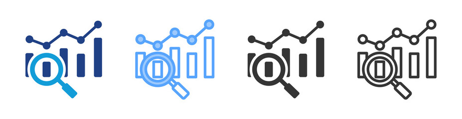 Statistical Surveys icon set multiple style collection