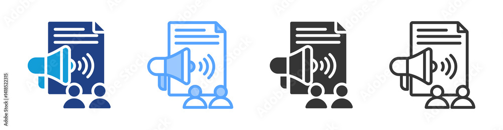Poster public infomation icon set multiple style collection