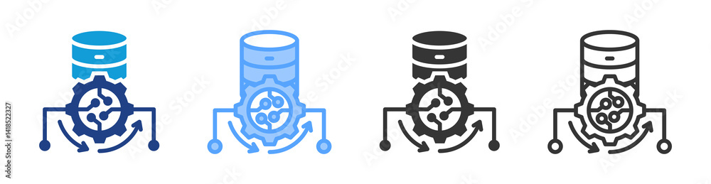 Aufkleber Data Processing icon set multiple style collection