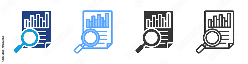 Aufkleber Data Analysis icon set multiple style collection