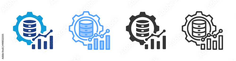 Poster Atatistical Adjustmnet Data icon set multiple style collection