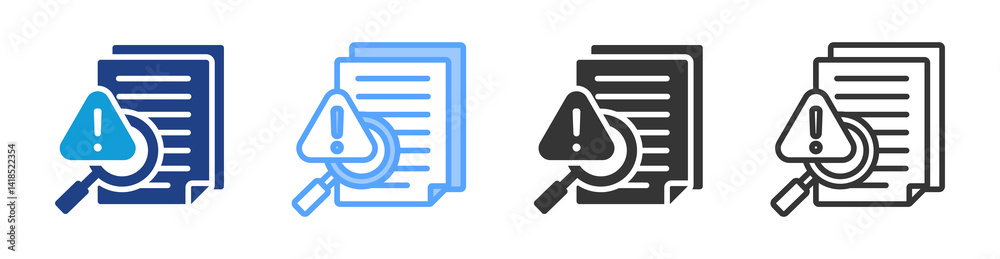 Poster Survey Erors icon set multiple style collection