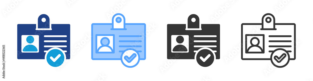 Poster identity icon set multiple style collection