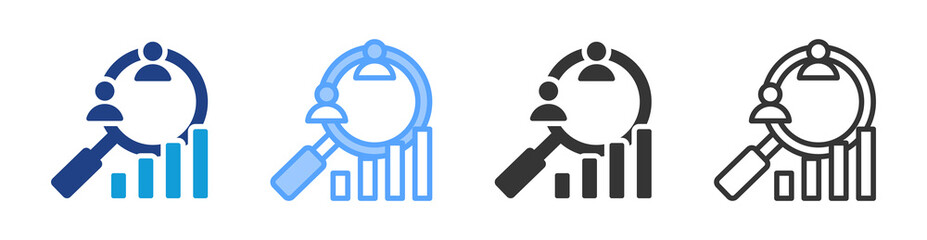 Quantitative Research icon set multiple style collection