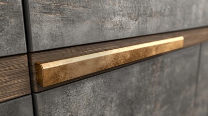 Modern cabinet hardware with a bronze pull.