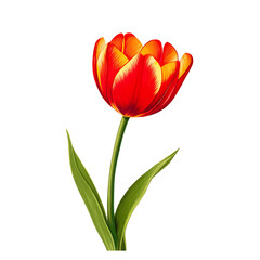 Vibrant tulip in full bloom