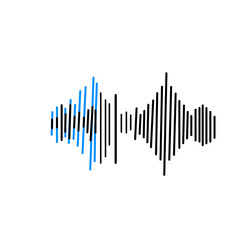Blue-Black Line Audio Waveform – Modern Sound Frequency Design
