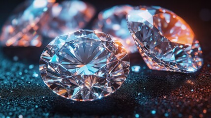 Sparkling diamonds on dark surface (3)