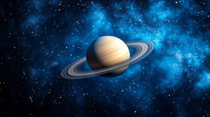 Saturn showcases its iconic rings and swirling gas layers in a breathtaking cosmic display symbolizing mystery expansion time and the beauty of celestial harmony surrounded by twinkling stars

