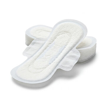 stacks of menstrual pads