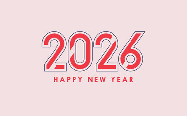 2026 Happy New Year design vector. trendy new year 2026 design template