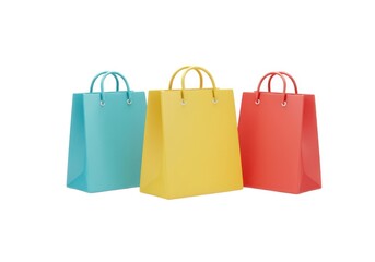 Colorful shopping bags isolated on white background