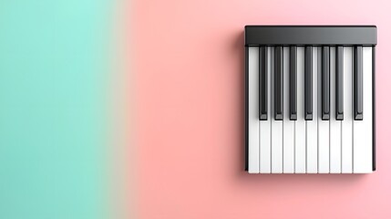 Obraz premium Minimalist Piano Keys on Soft Pastel Background with Clean Lines and Simple Design