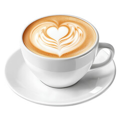 Latte Art Cappuccino in Ceramic Cup – High Quality Coffee Drink Image