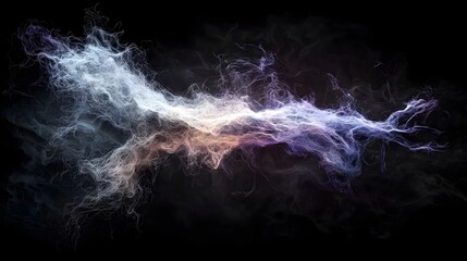 Colorful Abstract Smoke in Ethereal Swirls Against a Dark Background
