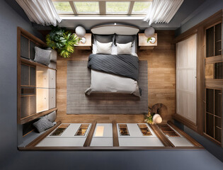 Generated image　おしゃれなベッドルーム