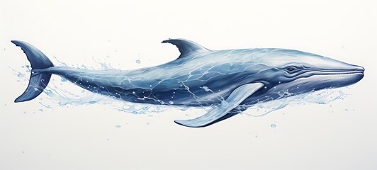 Obraz premium abstrak mozaic color of Fin Whale in drakness, ai generative