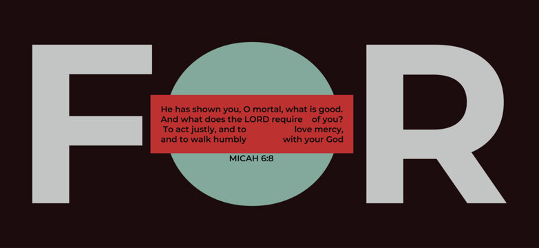  Micah 6:8 Christian Bible Verse Typography T-Shirt Design